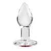Adam & Eve Red Heart Gem Glass Plug Small Small & Medium Butt Plugs Main Image