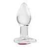 Adam & Eve Red Heart Gem Glass Plug Small Small & Medium Butt Plugs 3