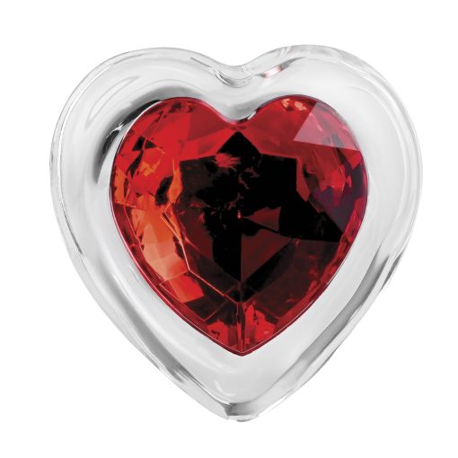 Adam & eve red heart gem glass plug small 1