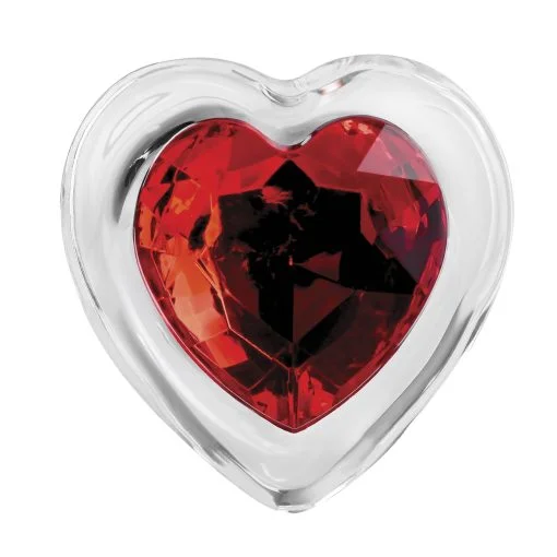 Adam & Eve Red Heart Gem Glass Plug Small - Image 3