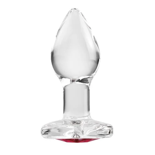 Adam & Eve Red Heart Gem Glass Plug Small Small & Medium Butt Plugs Main Image