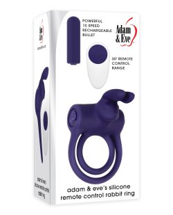 Adam & Eve Silicone Remote Rabbit Ring Vibrating Cock Rings Main Image