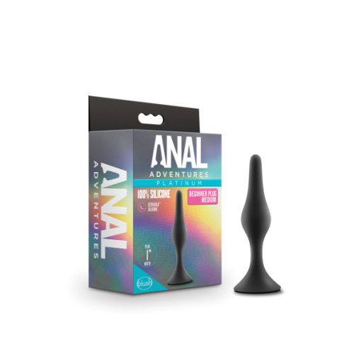 Anal adventures beginner anal plug medium black prostate massagers main image