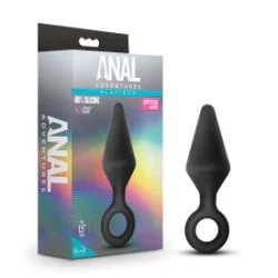 Anal Adventures Loop Plug Large Black Huge Butt Plugs Main Image