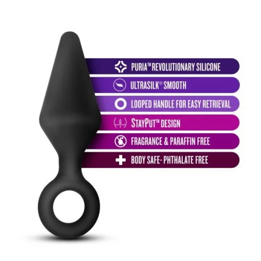 Anal Adventures Loop Plug Medium Black Prostate Massagers 3