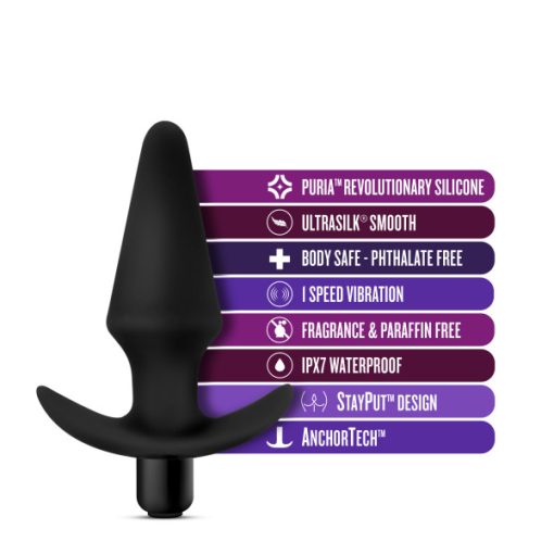 Anal Adventures Vibrating Plug Black Small & Medium Plugs 3