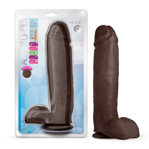 Au Naturel Huge 10In Dildo Chocolate Large Dildos Main Image