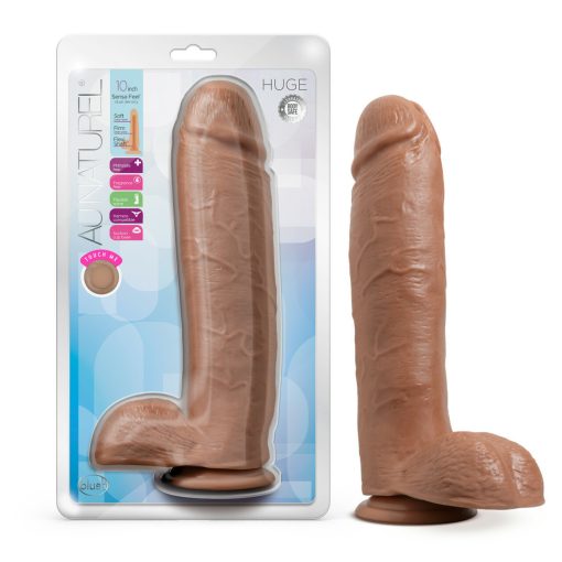 Au Naturel Huge 10In Dildo Mocha Large Dildos Main Image