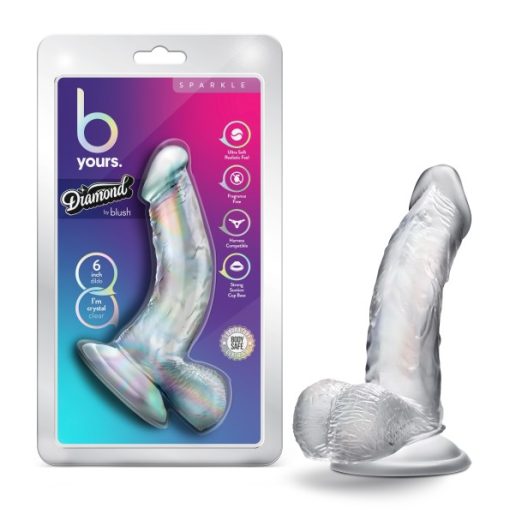 B yours diamond sparkle clear small & medium dildos main image