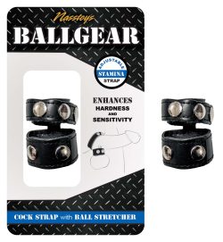 Ballgear Cock Strap W/ Ball Stretcher Black Cock & Ball Gear Main Image