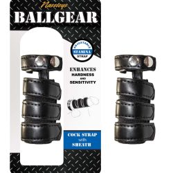 Ballgear Cock Strap With Sheath Black Mens Cock & Ball Gear Main Image