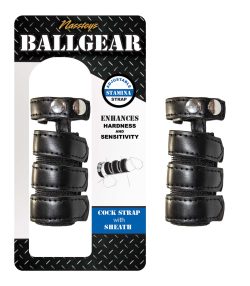 Ballgear Cock Strap With Sheath Black Mens Cock & Ball Gear Main Image