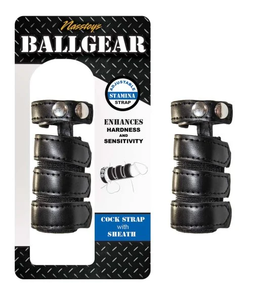 Ballgear Cock Strap With Sheath Black Mens Cock & Ball Gear Main Image