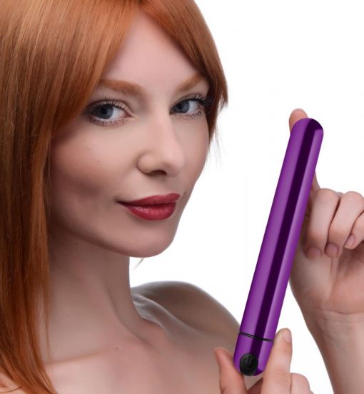 Bang! 10X Slim Metallic Bullet Purple Rechargeable Vibrators 3