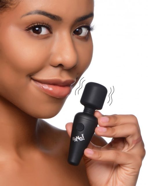 Bang! 10X Vibrating Mini Wand Black Palm Size Massagers 3