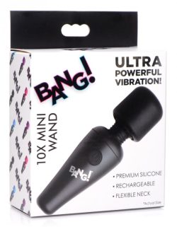 Bang! 10X Vibrating Mini Wand Black Palm Size Massagers Main Image