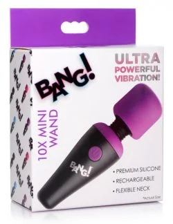 Bang! 10X Vibrating Mini Wand Purple Body Massagers Main Image
