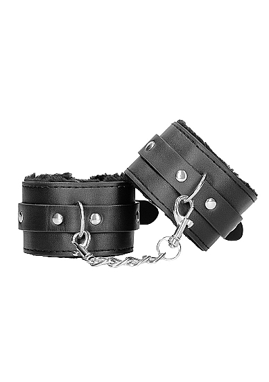 Black & White Hand Cuffs W/ Straps Bonded Leather Cuffs 3