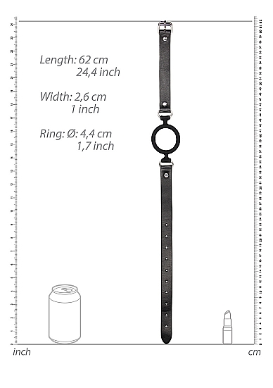 Black & white silicone ring gag w/ adjustable straps 2