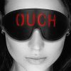 Bonded Leather Eye Mask Ouch" With Elastic Straps " Blindfolds Main Image