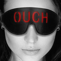 Bonded Leather Eye Mask Ouch" With Elastic Straps " Blindfolds Main Image