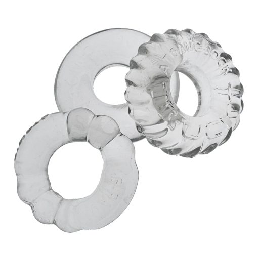 Bonemaker 3Pk Cockring Set Clear (Net) Cock Ring Trios 3