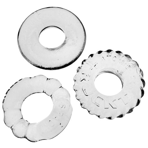 Bonemaker 3Pk Cockring Set Clear (Net) Cock Ring Trios Main Image