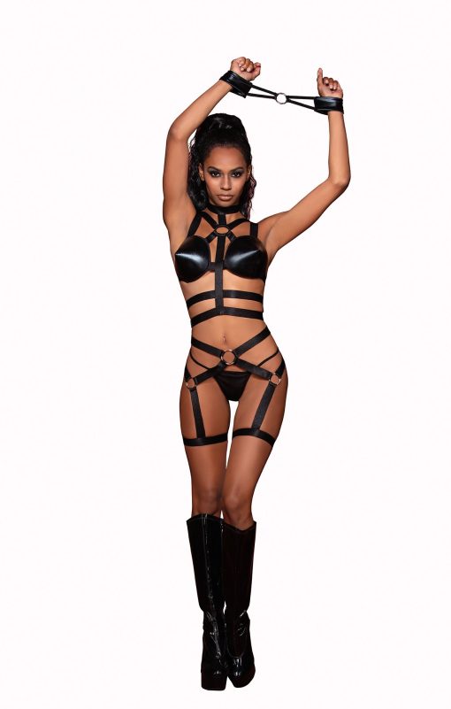 Bra Garter Belt & Restraints Black O/S - Image 4