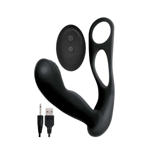 Butts Up Prostate Massager W/ Scrotum & Cock Ring Black Prostate Massagers 3