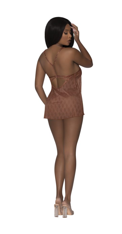 Caramel Kiss Babydoll & Thong Set Caramel 2Xl 1