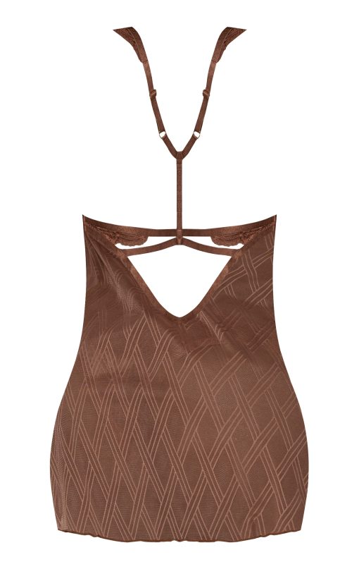 Caramel Kiss Babydoll & Thong Set Caramel 2Xl - Image 4