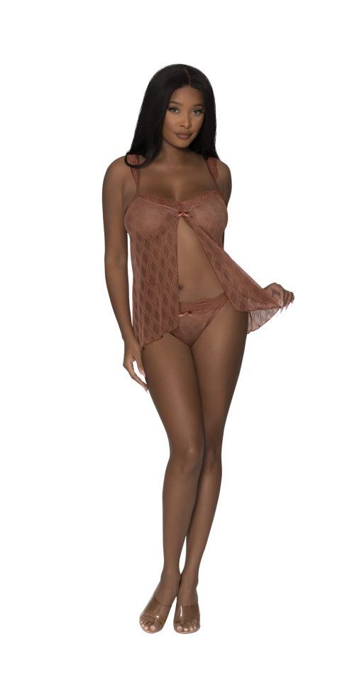 Caramel Kiss Babydoll & Thong Set Caramel 2Xl Bra Sets Main Image