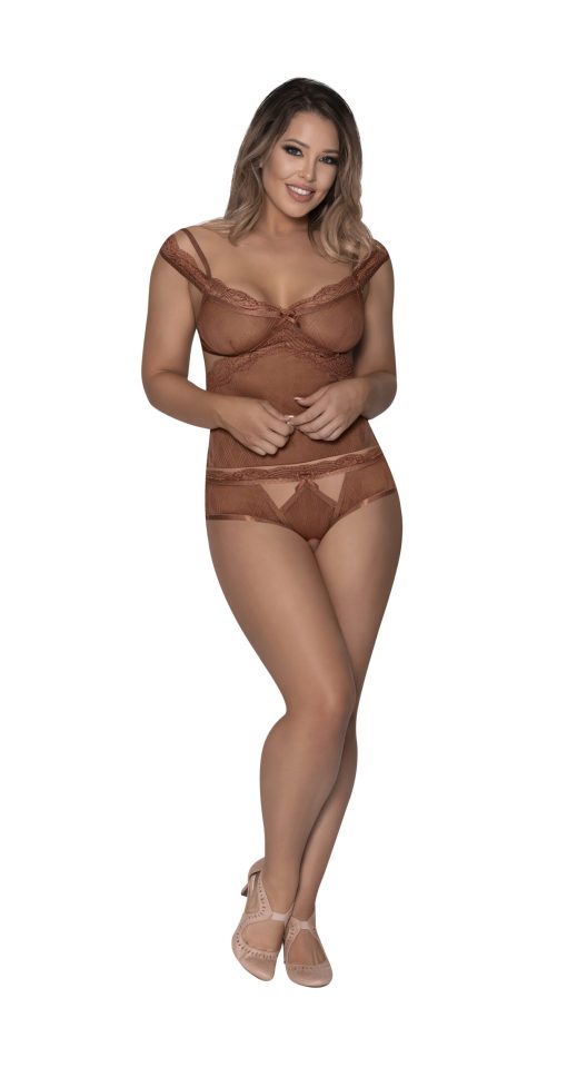 Caramel Kiss Cami & Split Crotch Boy Short Caramel 2Xl - Image 3