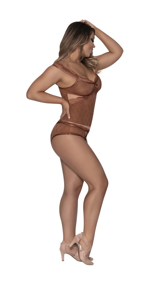 Caramel Kiss Cami & Split Crotch Boy Short Caramel L/Xl Naughty Role Play 3