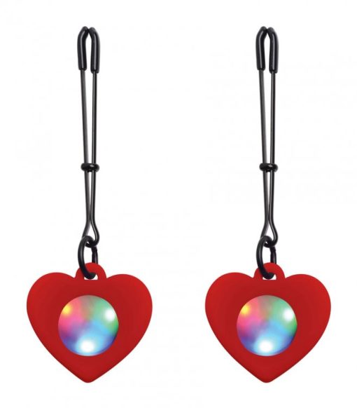 Charmed Light Up Heart Tweezer Nipple Clamps  3