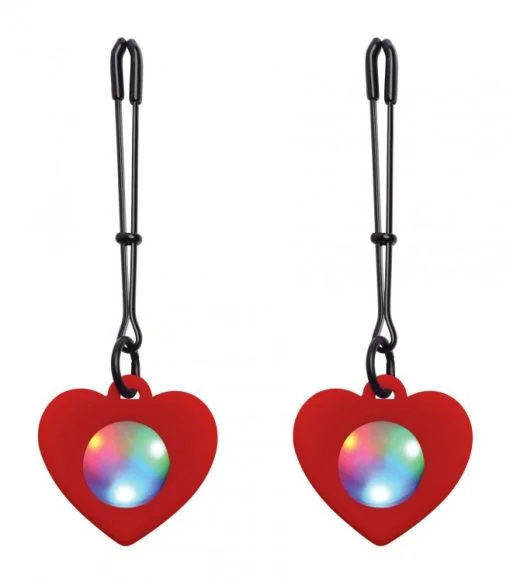 Charmed Light Up Heart Tweezer Nipple Clamps  3