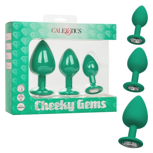Cheeky gems 3pc set green anal trainer kits main image