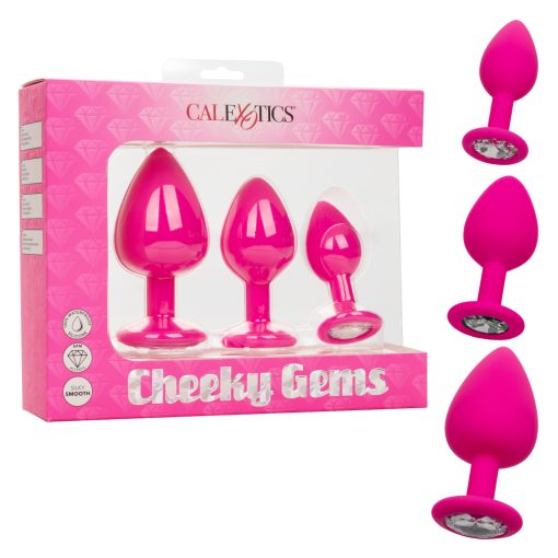 Cheeky gems 3pc set pink anal trainer kits main image