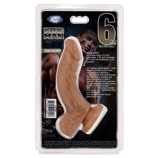 Cloud 9 working man 6. 5 tan your soldier " small & medium dildos 3
