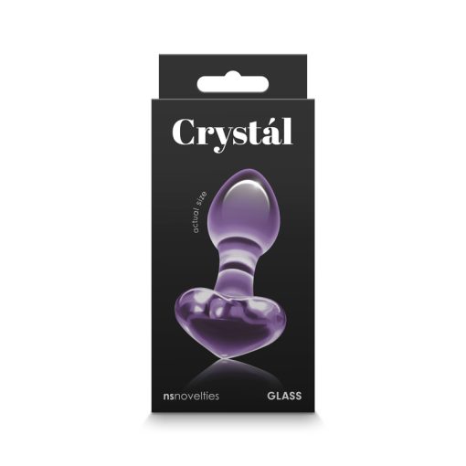Crystal heart purple small & medium butt plugs 3
