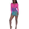 (D) Versatile Two-Way Bodystoc Pink/Ocean O/S Naughty Role Play Main Image