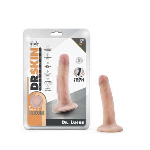 Dr skin dr lucas 5 in dong w/ suction cup vanilla small & medium dildos main image
