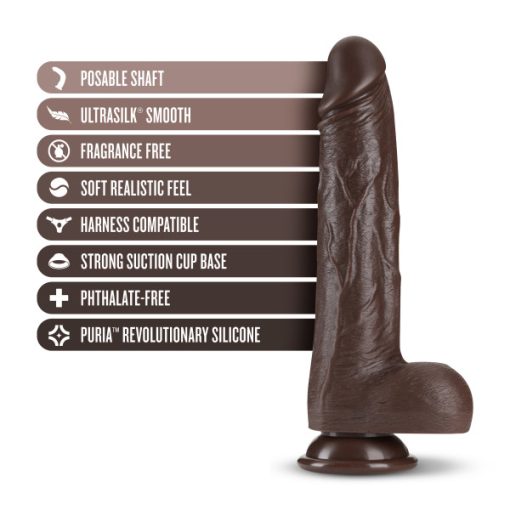 Dr Skin Dr Murphy 8In Dildo Thrusting Chocolate Rechargeable Vibrators 3