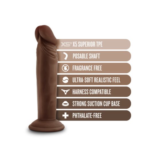 Dr Skin Plus 6In Poseable Dildo Chocolate Small & Medium Dildos 3