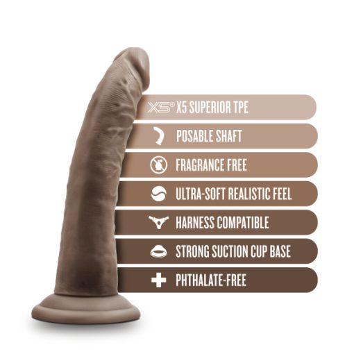 Dr Skin Plus 7In Poseable Dildo Chocolate Small & Medium Dildos 3