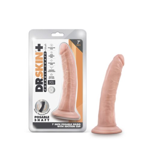 Dr Skin Plus 7In Poseable Dildo Vanilla Small & Medium Dildos Main Image