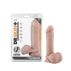 Dr Skin Plus 8In Posable Dildo W/ Balls Vanilla Large Dildos Main Image