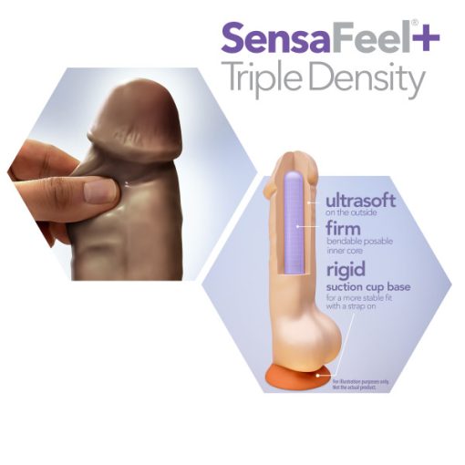 Dr Skin Plus 8In Thick Dildo W/ Squeezable Balls Chocolate - Image 3