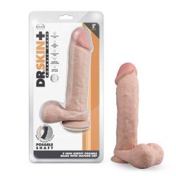 Dr Skin Plus 9In Thick Posable Dildo W/ Balls Vanilla Large Dildos Main Image