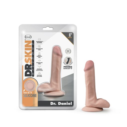 Dr skin silicone dr daniel 6in dildo vanilla small & medium dildos main image